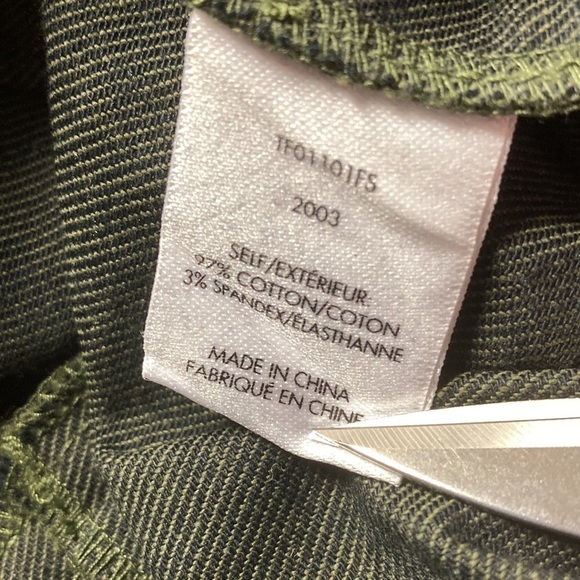 Derek Lam 10 Crosby Kick Flare Green & Black Leopard Print Jeans/Pants - Picture 12 of 13